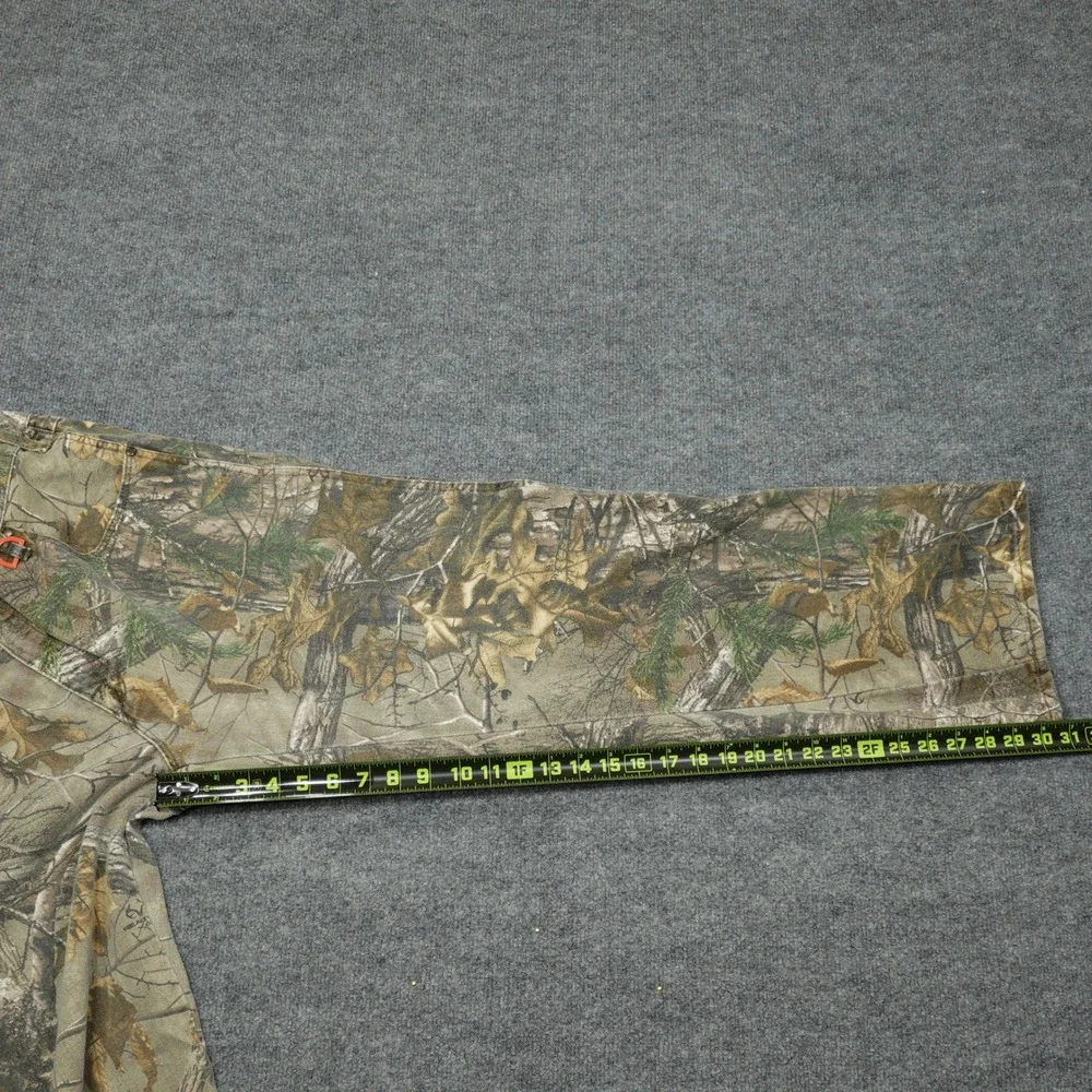 Realtree Pants Mens 36x32 Green Xtra Camo Straight Leg Cotton Button Fly D-Ring